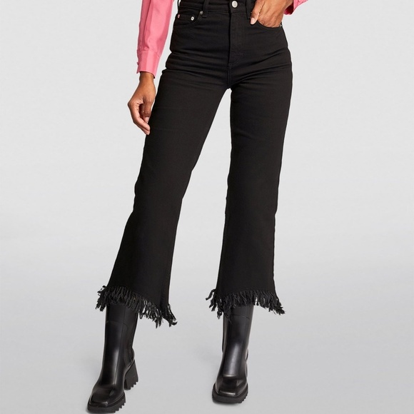 MAJE Pavata Flared Frayed-Hem Stretch-Denim Jeans - Picture 10 of 11